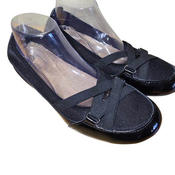 Earth Spirit Shoes Peni Slip On Black Leather Round Toe Low Comfort Womens Sz 10 - Picture 3 of 8